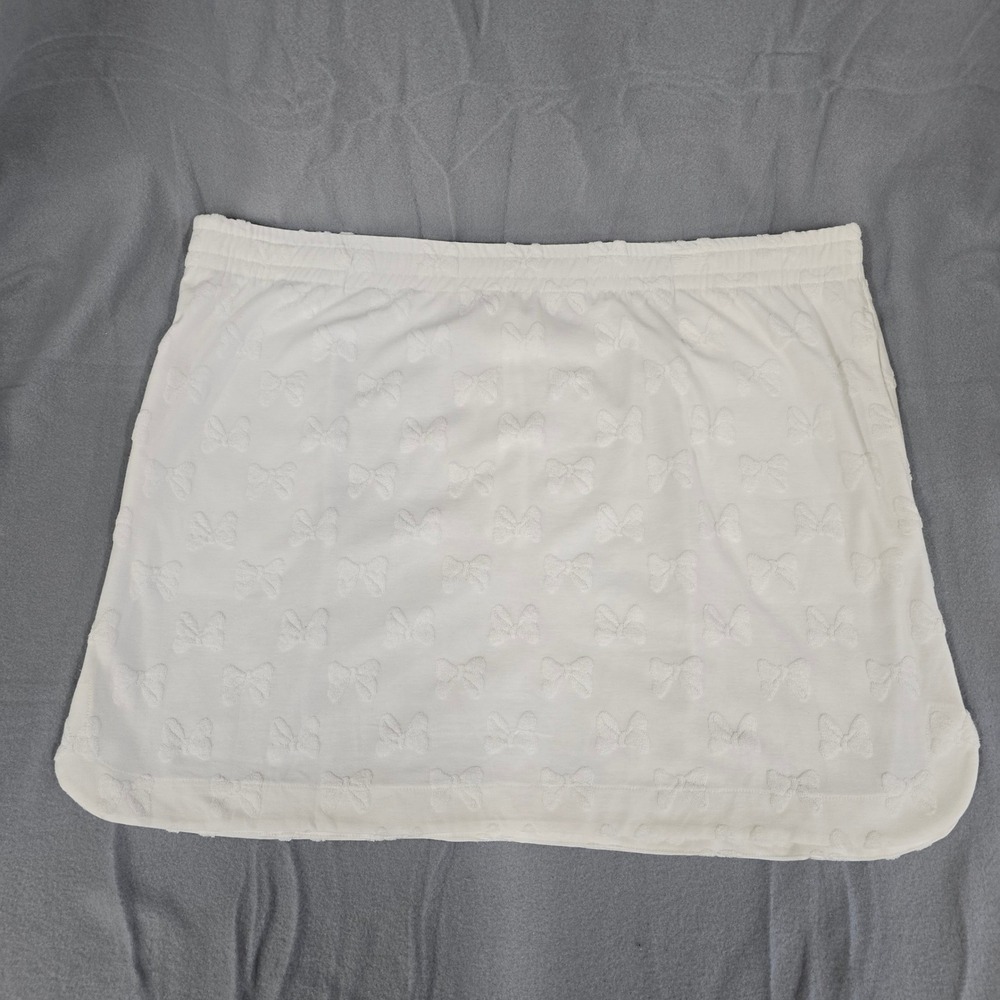 Disney Minnie Mouse White Embossed Bow Skort Mini‎ Skirt